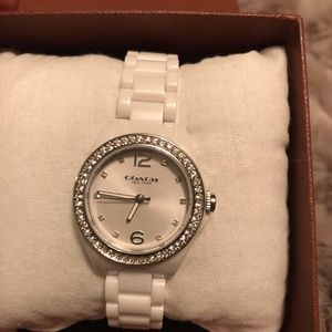 Swap for daughter31 💗 Coach watch white with crystals.